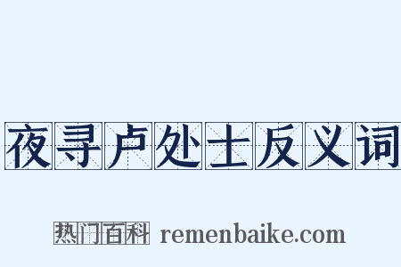 夜寻卢处士反义词是什么意思的图片